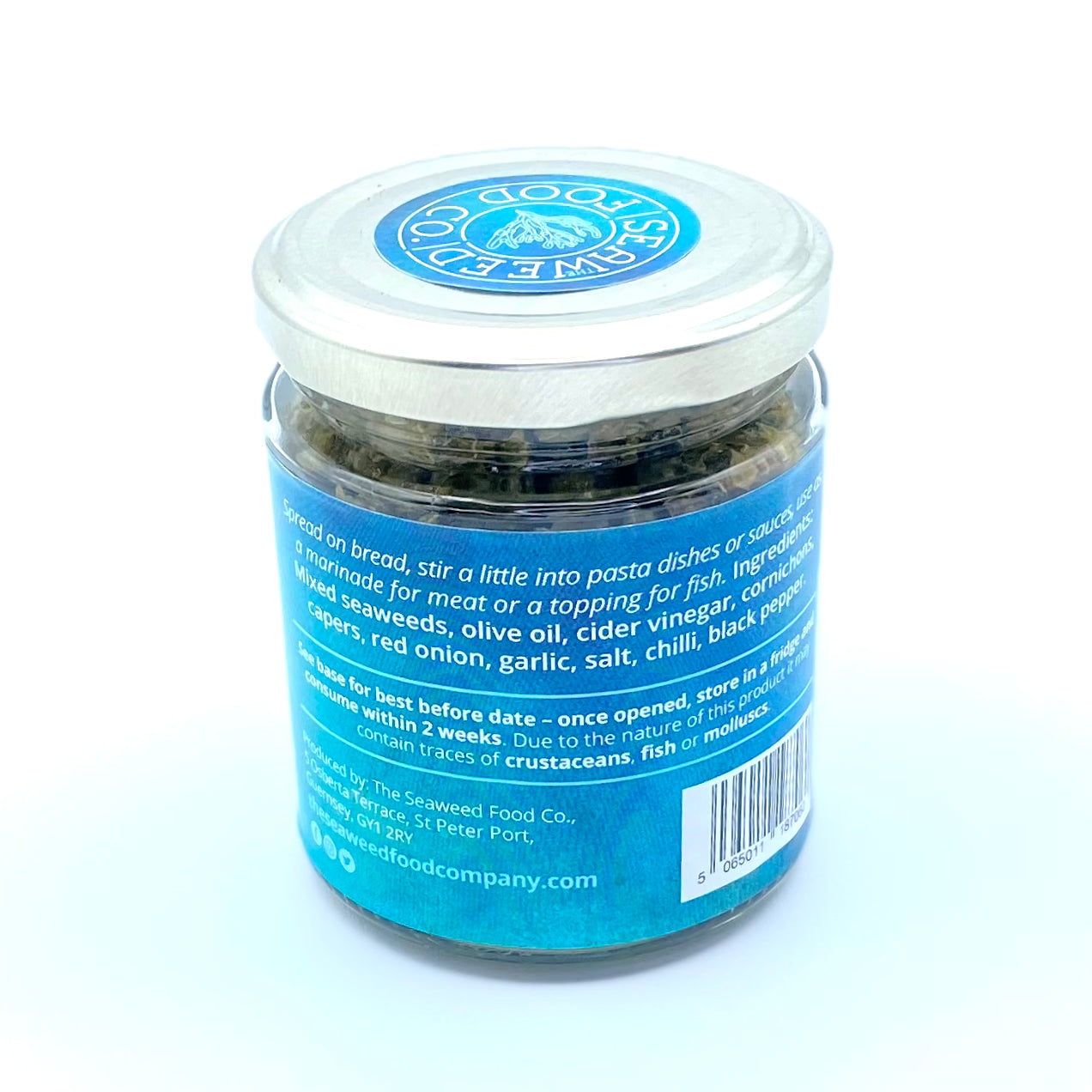 The Seaweed Food Co. reverse of jar of seaweed tapenade