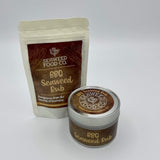 Image of a refill pouch and single tin of BBQ Seaweed Rub 
