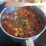 Ratatouille with seaweed seasoning